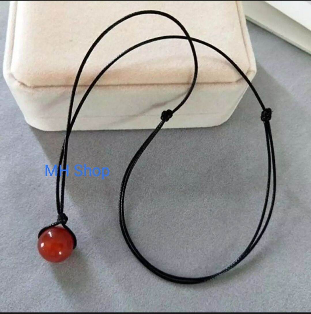 Vòng cổ dây chuyền phong thủy đá Thạch Anh đỏ tự nhiên