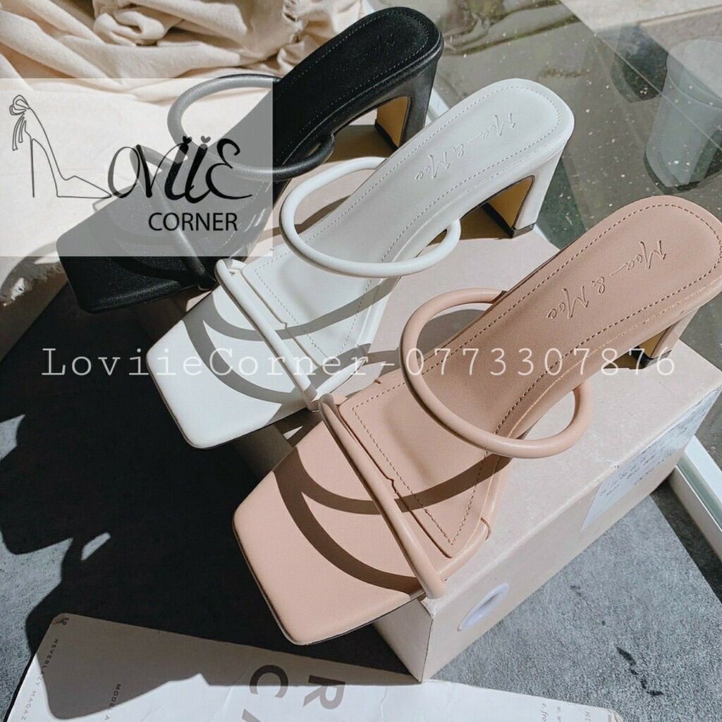 GUỐC NỮ LOVIIECORNER - DÉP CAO GÓT 7 PHÂN QUAI MẢNH ĐỄ VUÔNG - DÉP GUỐC NỮ 2 DÂY MẢNH 7 PHÂN - GUỐC NỮ 5P ĐẾ VUÔNG - DÉP GUỐC QUAI NGANG D200769