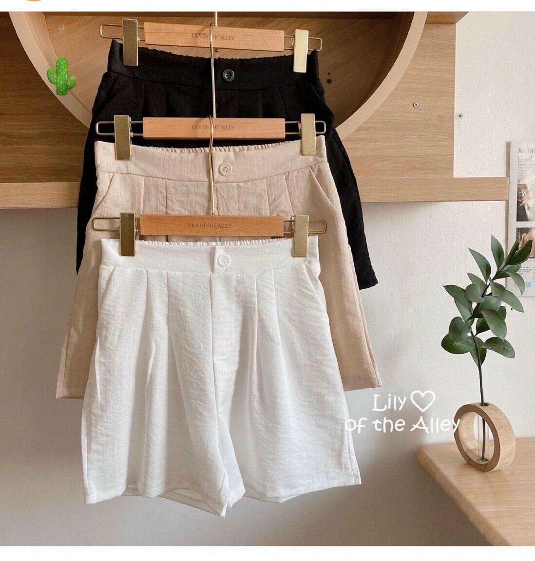 Quần kaki ngắn nút đủ màu