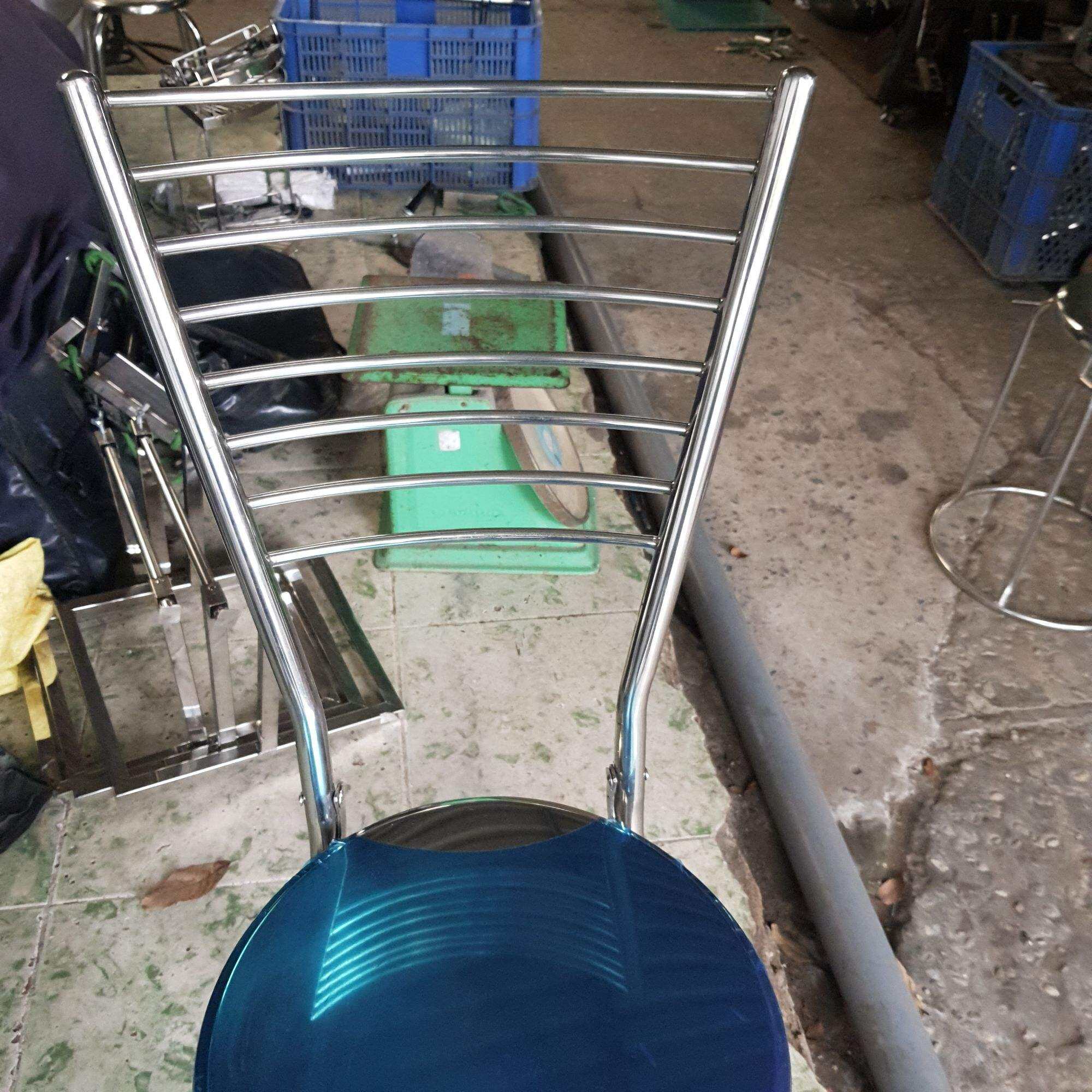 Ghế  xếp inox lưng dựa cao 50cm phổ biến