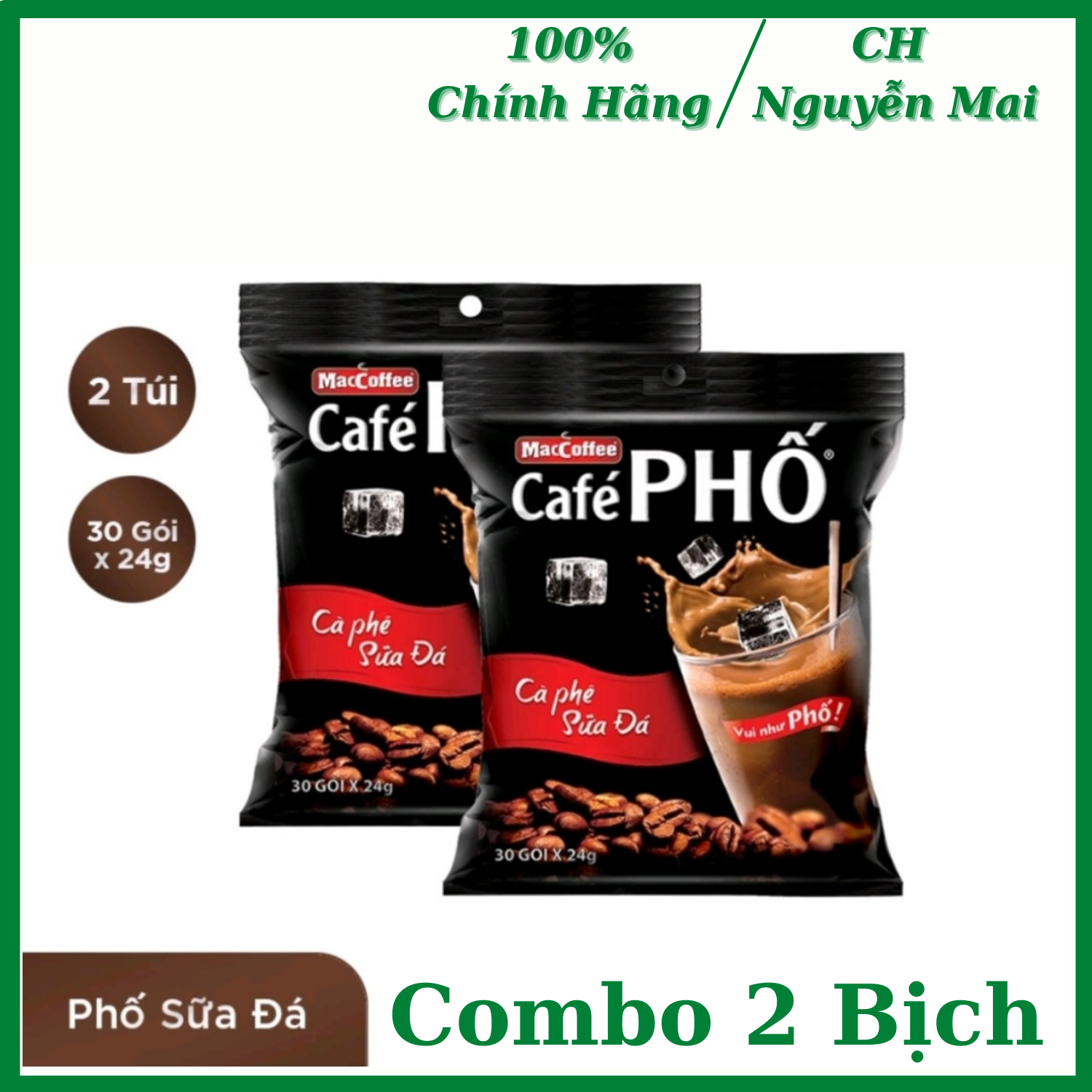 Cà Phê Phố Sữa Đá - Maccoffee (30gói * 24g)