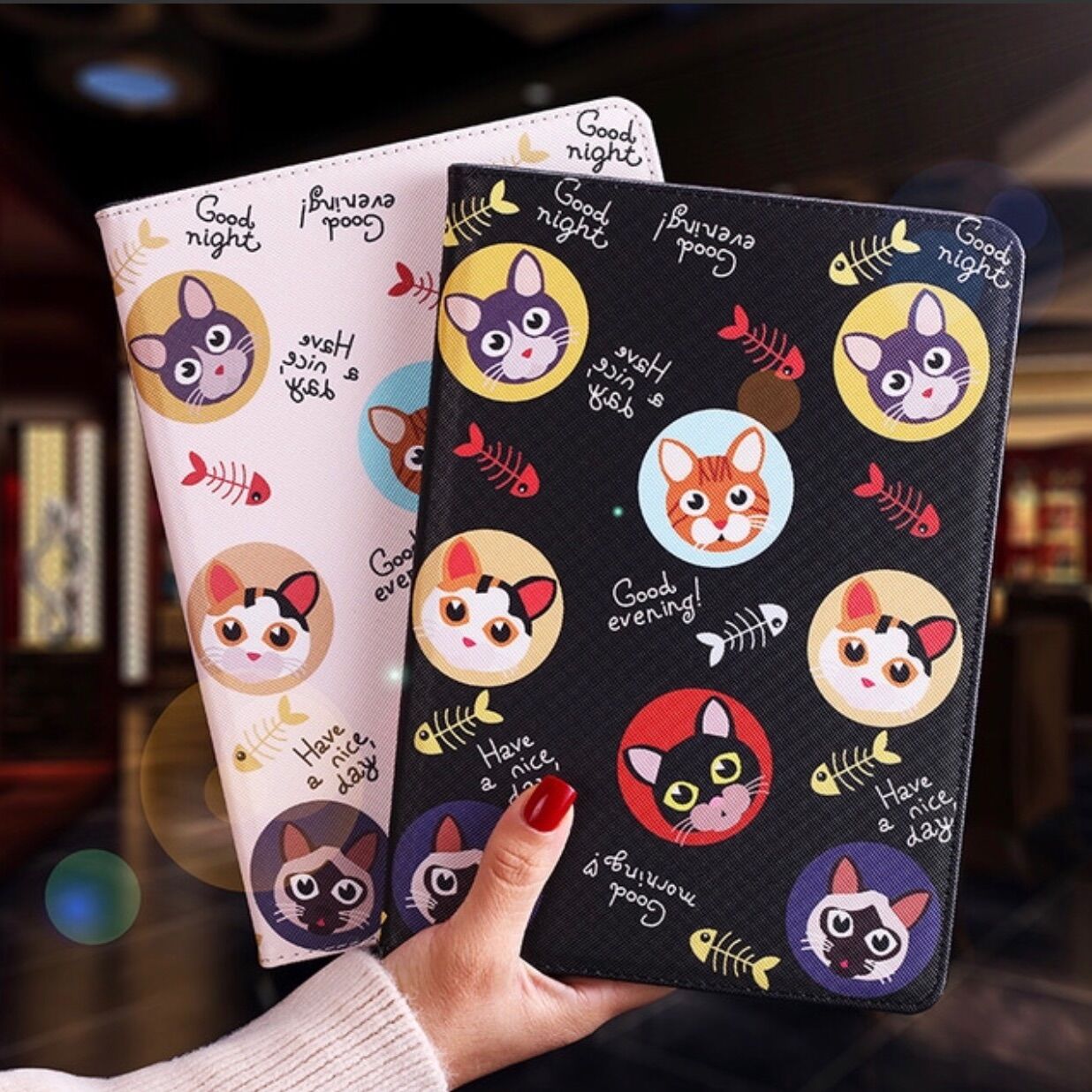 Bao da ipad gen 7/8 10.2 mèo nền cute