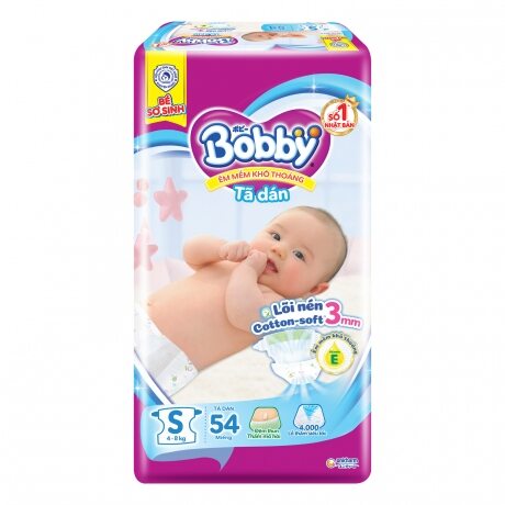 Tã dán bobby  S54 (TẶNG 6 miếng  tả quần  size m)