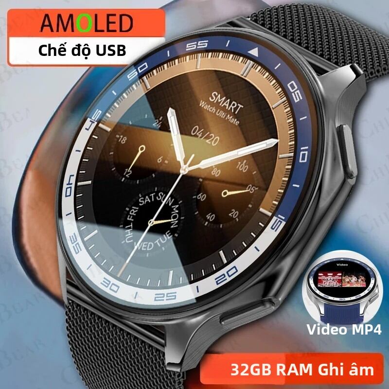 Đồng Hồ Thông Minh OPPO Watch X Dành Cho Nam, Màn Hình AMOLED HD, Bộ Nhớ Lớn 32GB, Hỗ Trợ Phát Nhạc MP3 MP4, Chế Độ USB, Theo Dõi Sức Khỏe & Giấc Ngủ