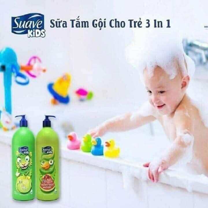 532ml sữa tắm, gội và xả cho bé suave kid 3in1 hương dưa hấu và táo