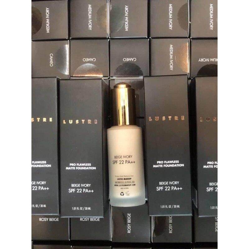 Kem nền căng bóng lustre pro flawless matte foundation spf 22 pa++