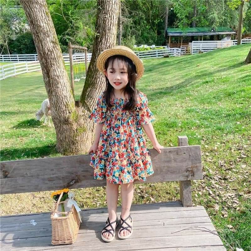 [ CÓ QUÀ TẶNG 🥰] Đầm mẹ và bé hoa hồng xanh