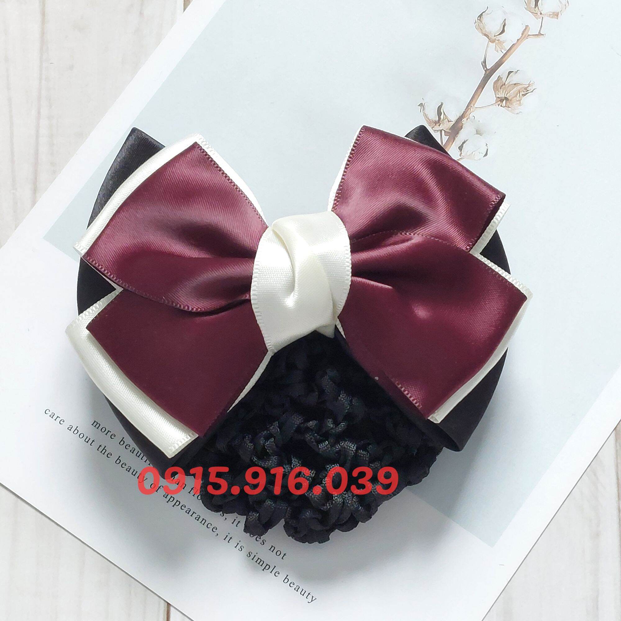 Kẹp Búi Lưới Hình Nơ, Kẹp Tóc Búi Lưới 3 Màu