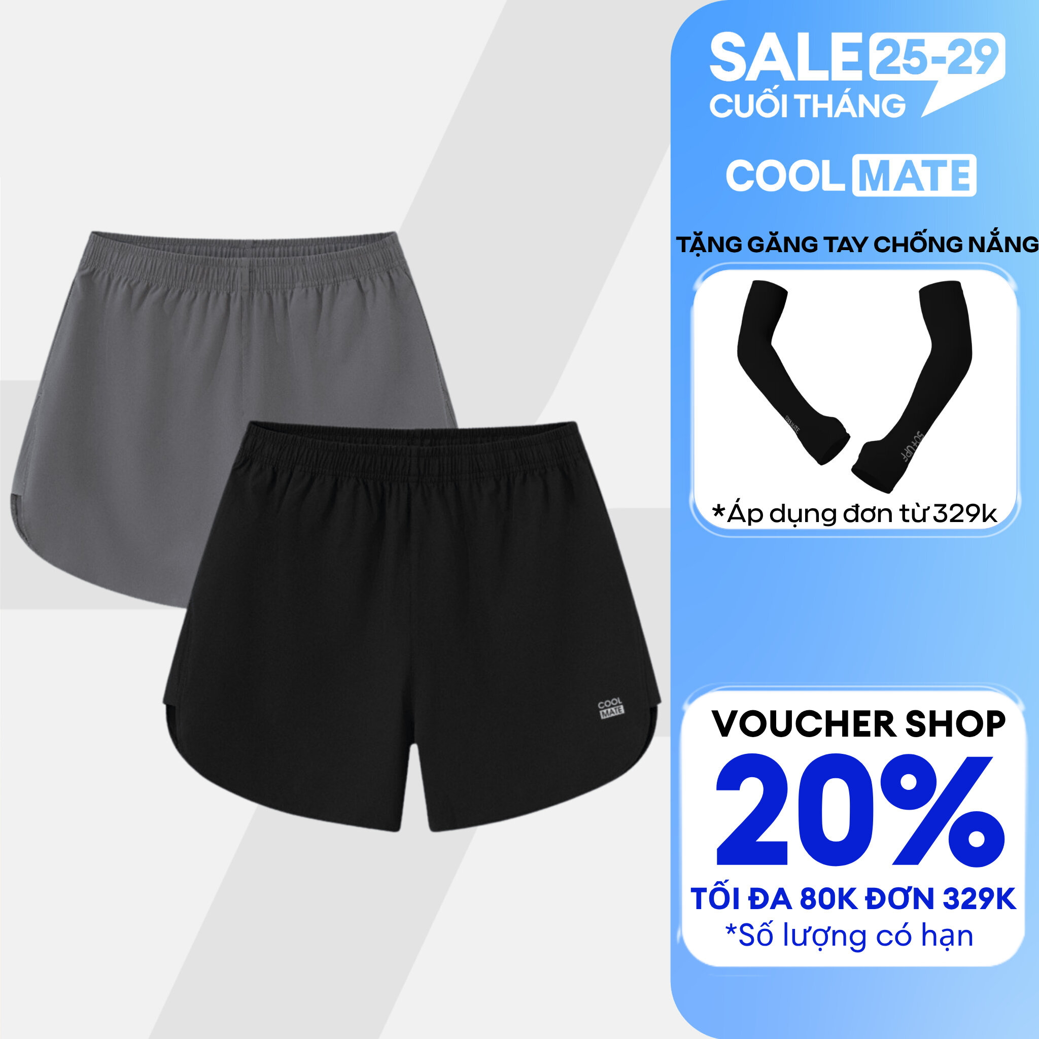 [TẶNG QUÀ ĐƠN TỪ 329K]Combo 2 quần thể thao nam ngắn Maxcool thoáng mát chạy bộ, tập gym vận động - Coolmate