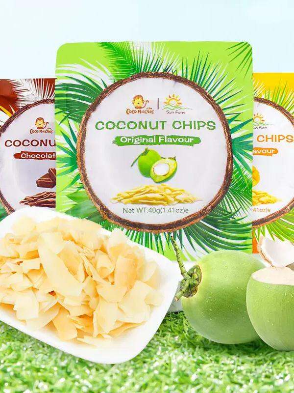 Sunfarm Snacks Dried Coconut Slices Original Flavor Leisurely Bagged Treats Tropical Fruit Dry Goods from Thailand