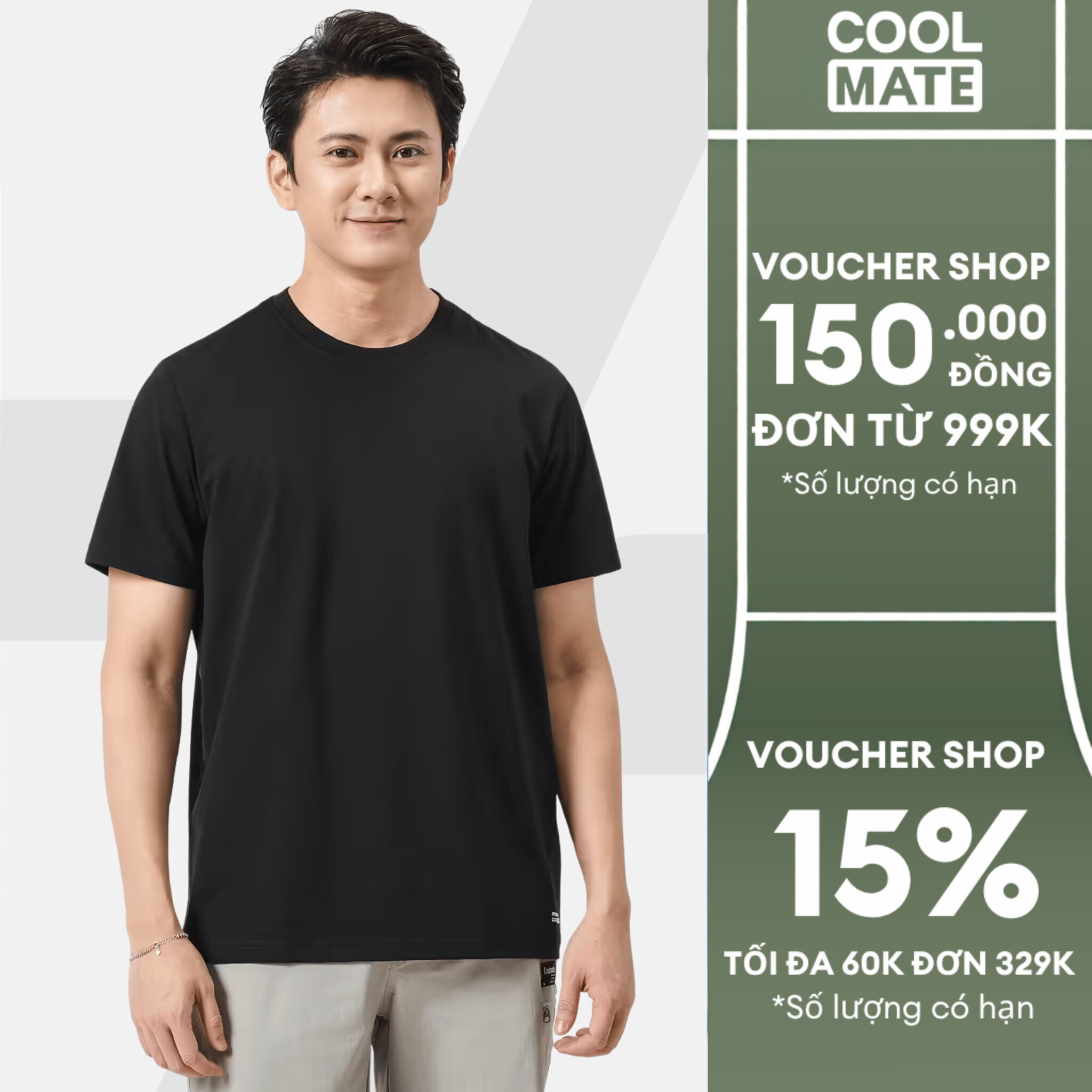 Áo thun nam cao cấp Cotton Compact phiên bản Premium hạn chế nhăn, thoảii mái, thoáng mát nhiều màu - Coolmate