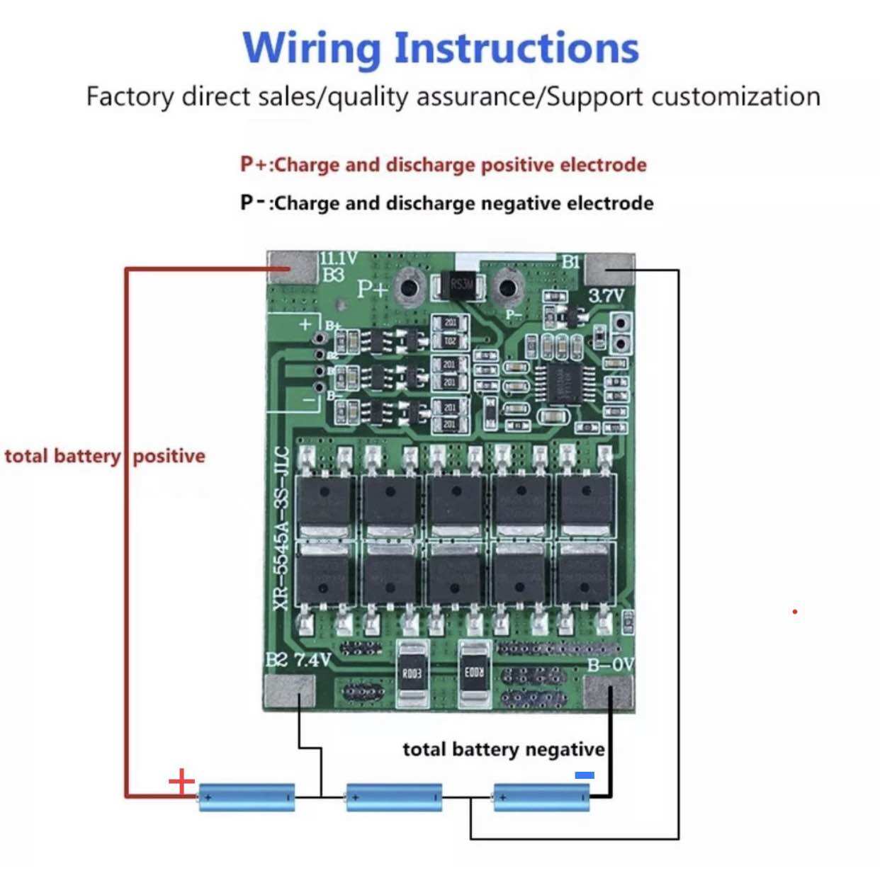 Mạch 3S 30A XR Bảo Vệ Pin Lithium-ion