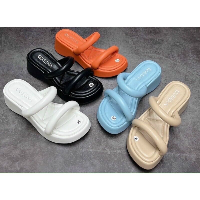 Dép đế xuồng 6 phân mailiaa 2 quai tròn đế queena