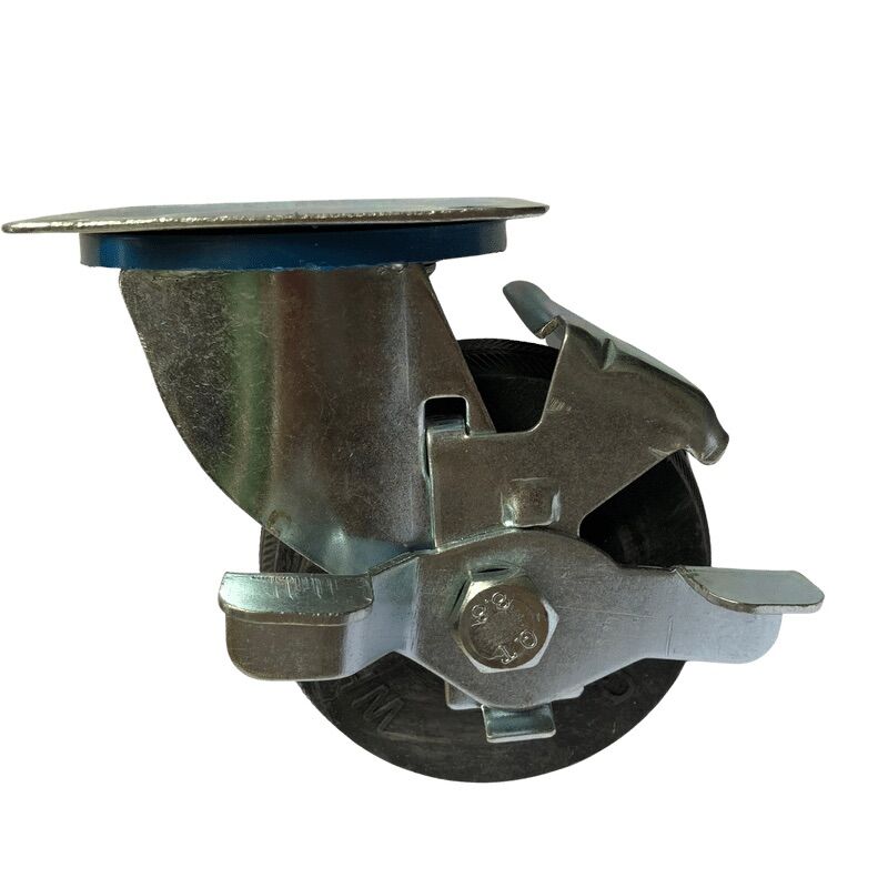 Bánh xe đẩy cao su đen chịu bền chịu lực cao phi 100mm có khoá