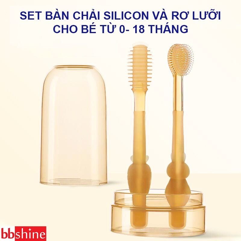 Set bàn chải và rơ lưỡi silicon cho bé