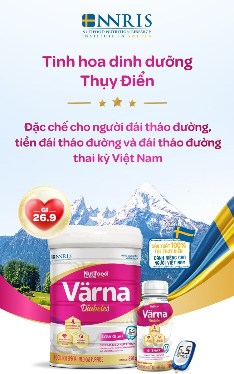 Sữa bột Nutifood Varna Diabetes lon 850g