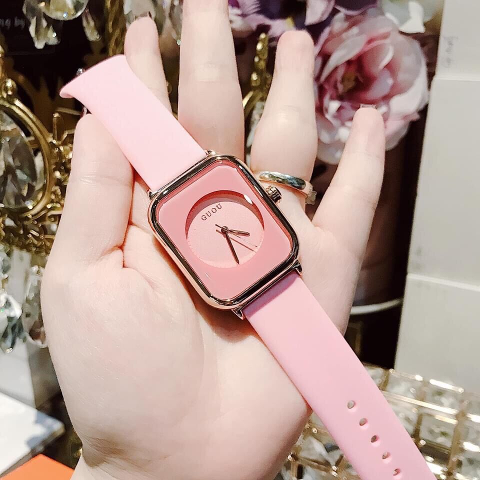 Đồng hồ nữ guou hồng trắng đen