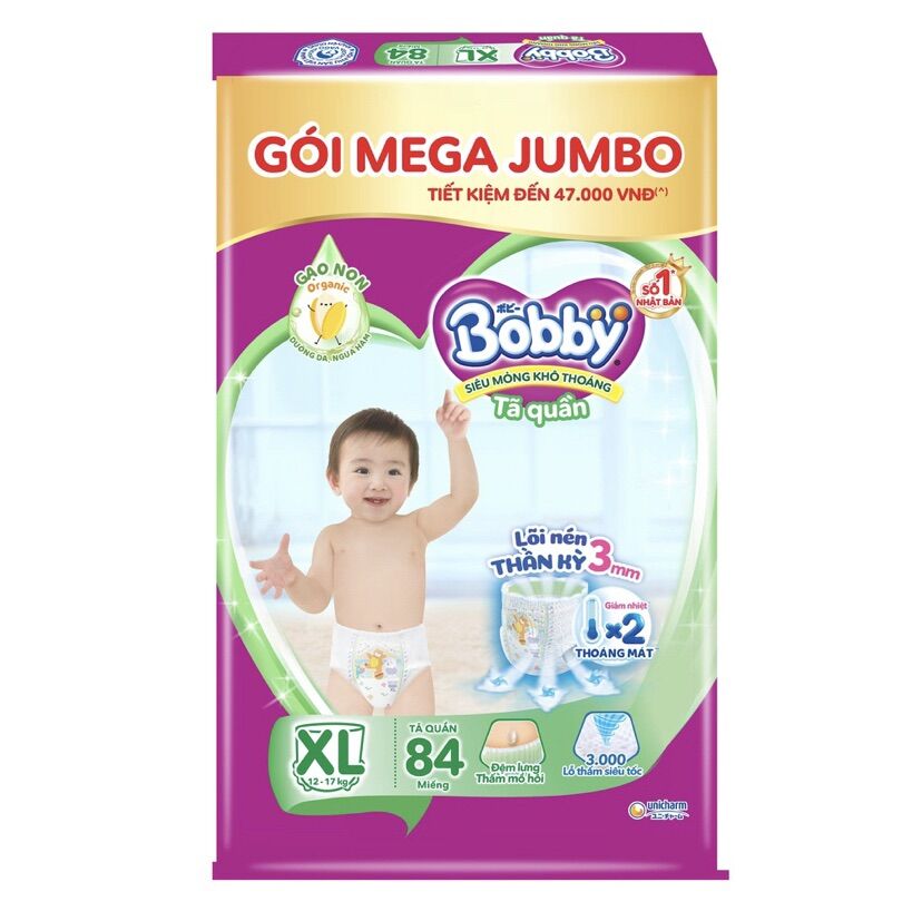 Tả quần Bobby XL84 +8 miếng gạo non mới