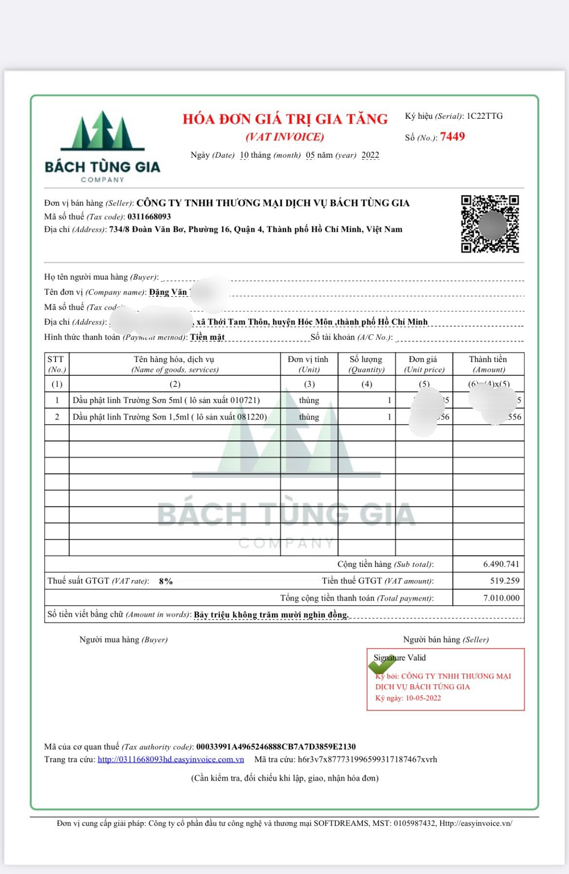 [1HỘPX10CHAI] Dầu Phật Linh Trường Sơn (1.5ml)