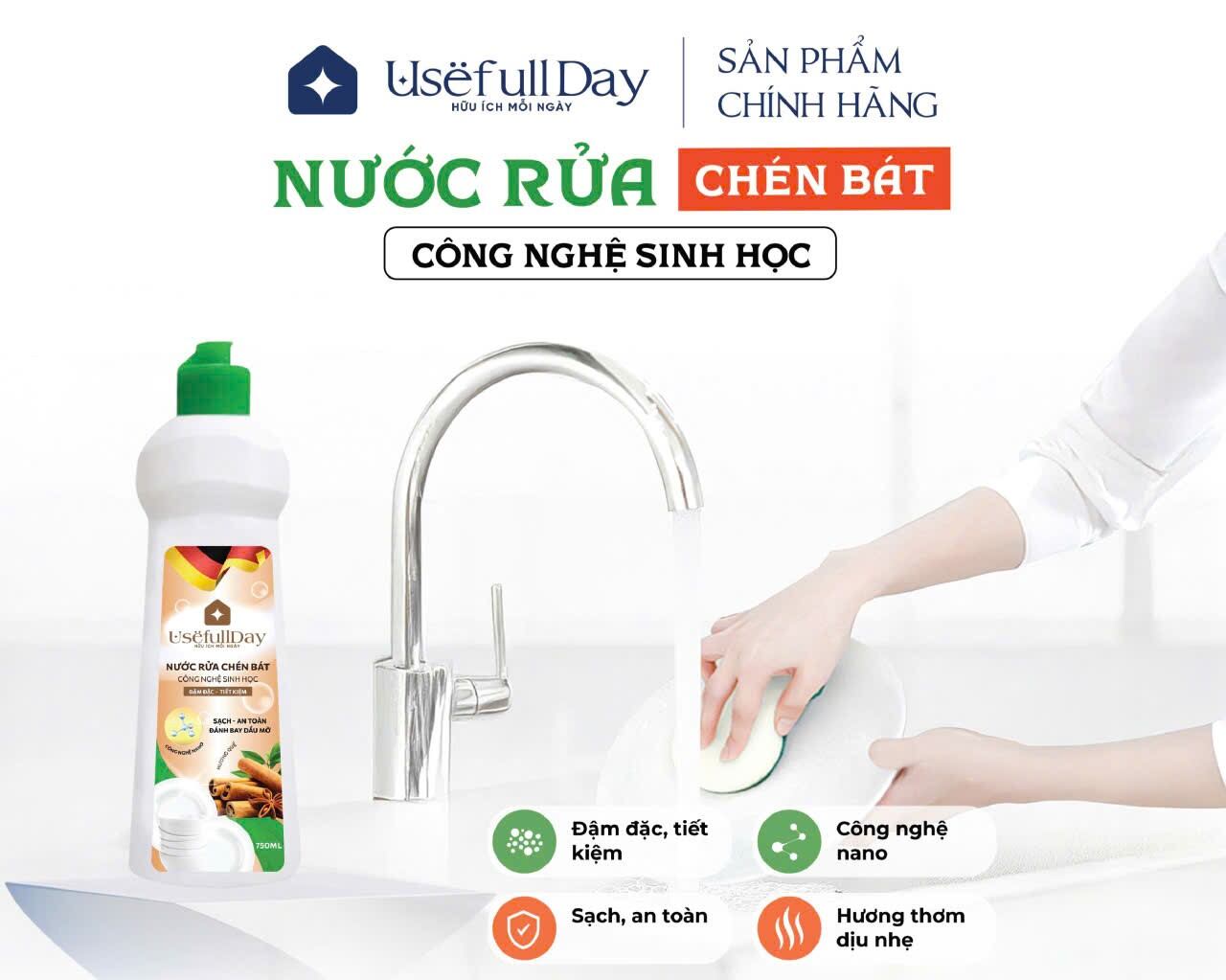 Nước rửa chén bát-Usefllday-Dung tích- 750G Đậm đặc tiết kiệm