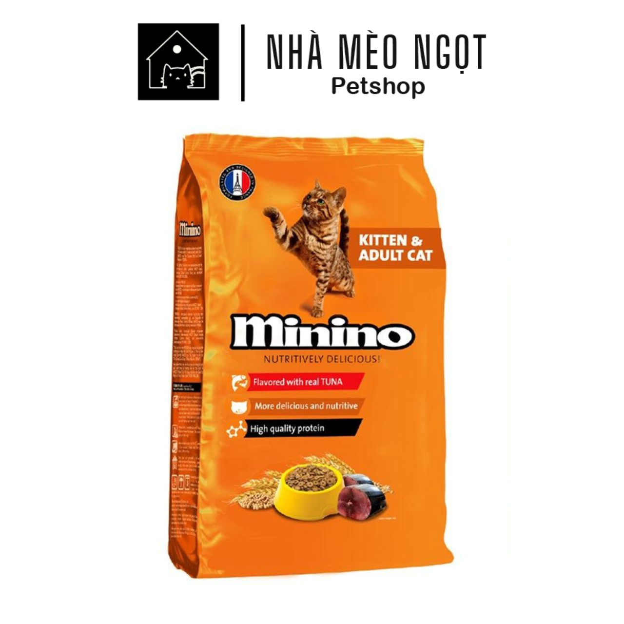 Thức ăn cho mèo hạt Minino Tuna 1.3kg mọi lứa tuổi