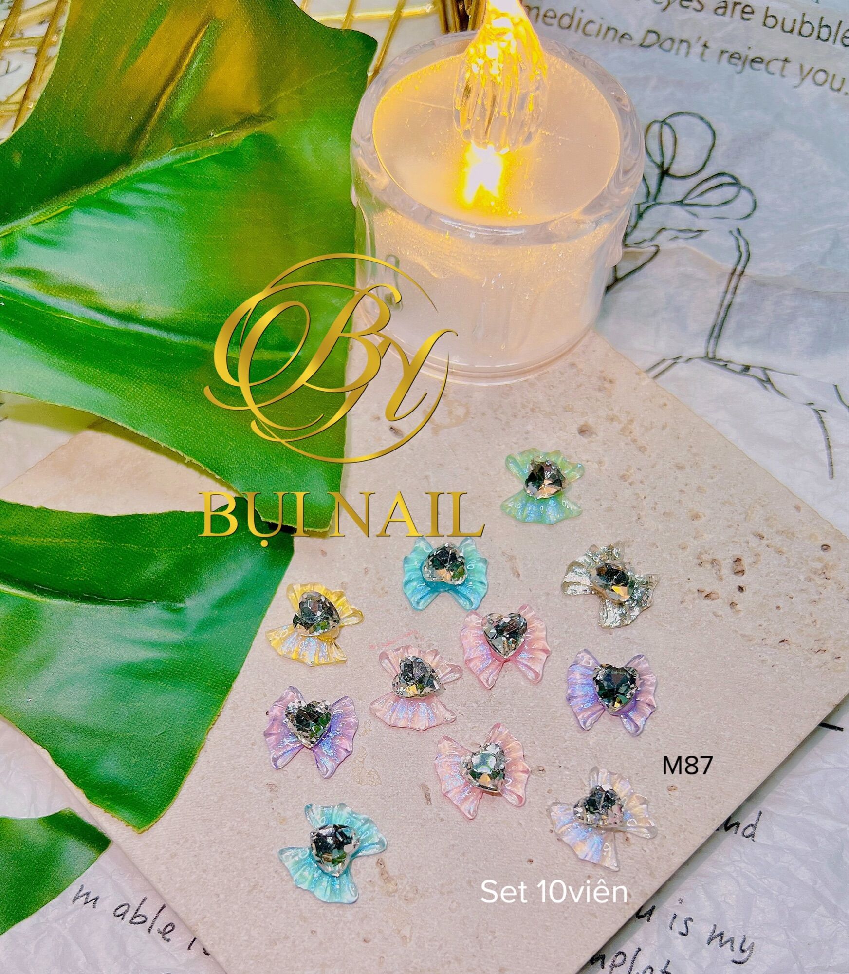 Sale charm nơ m87 set 10viên