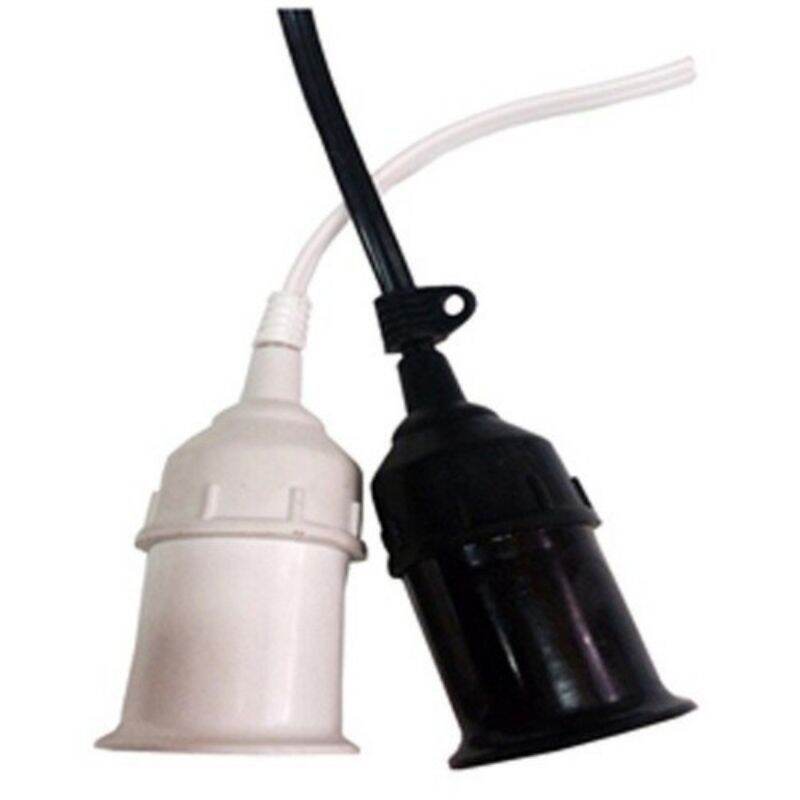 Bộ 2 dây đui đèn kín nước ngoài trời E27 màu trắng