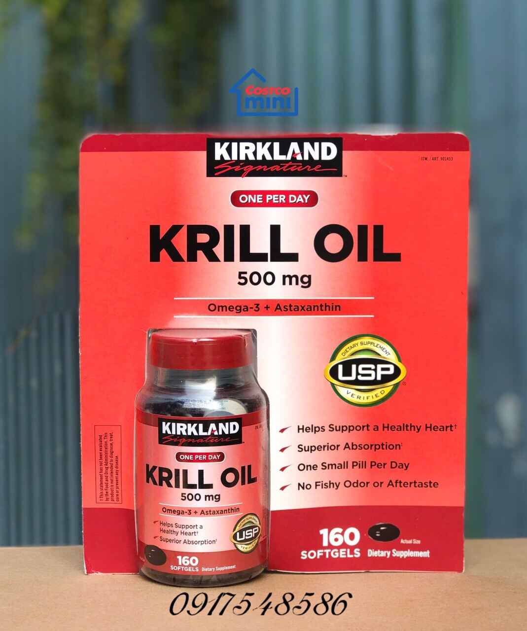 Dầu nhuyễn thể kirkland krill oil 500mg 160 viên thumbnail