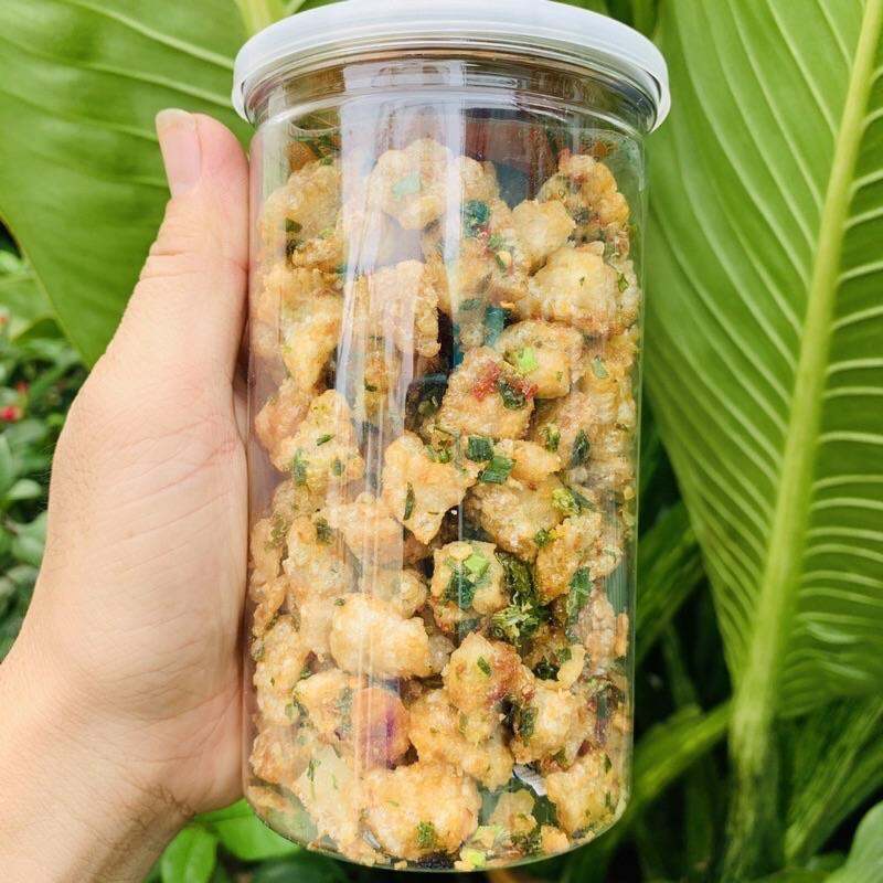 Tóp mỡ cháy mắm tỏi, tốp mỡ chiên giòn loại 1 ngon, hũ 100gr
