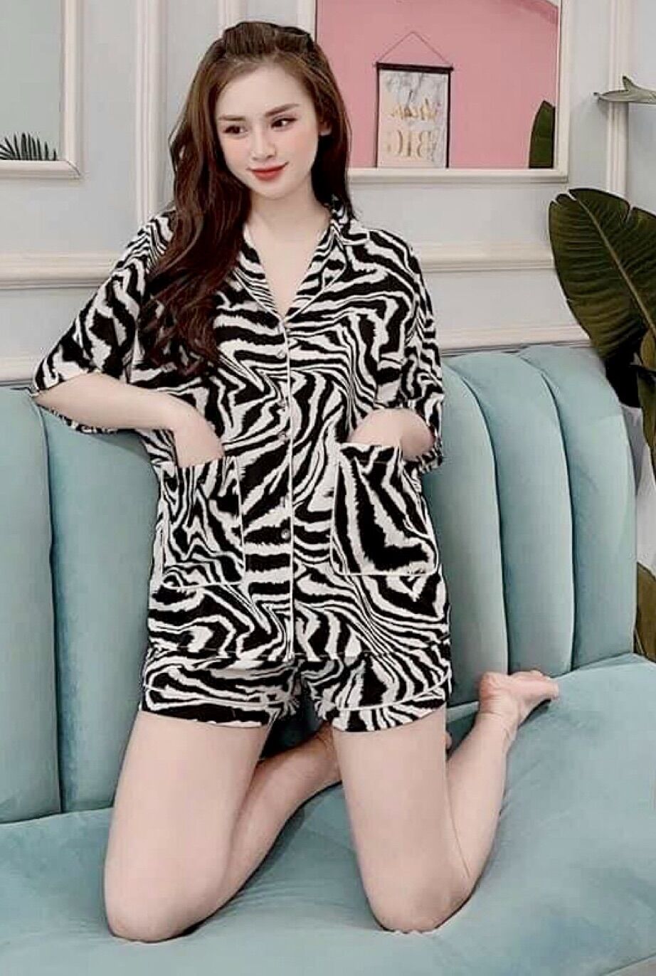 Bộ đùi lụa mango latin mẫu mới hợp thời trang , bộ pijama mát mịn siêu xinh hàng chuẩn shop Ngocngastore