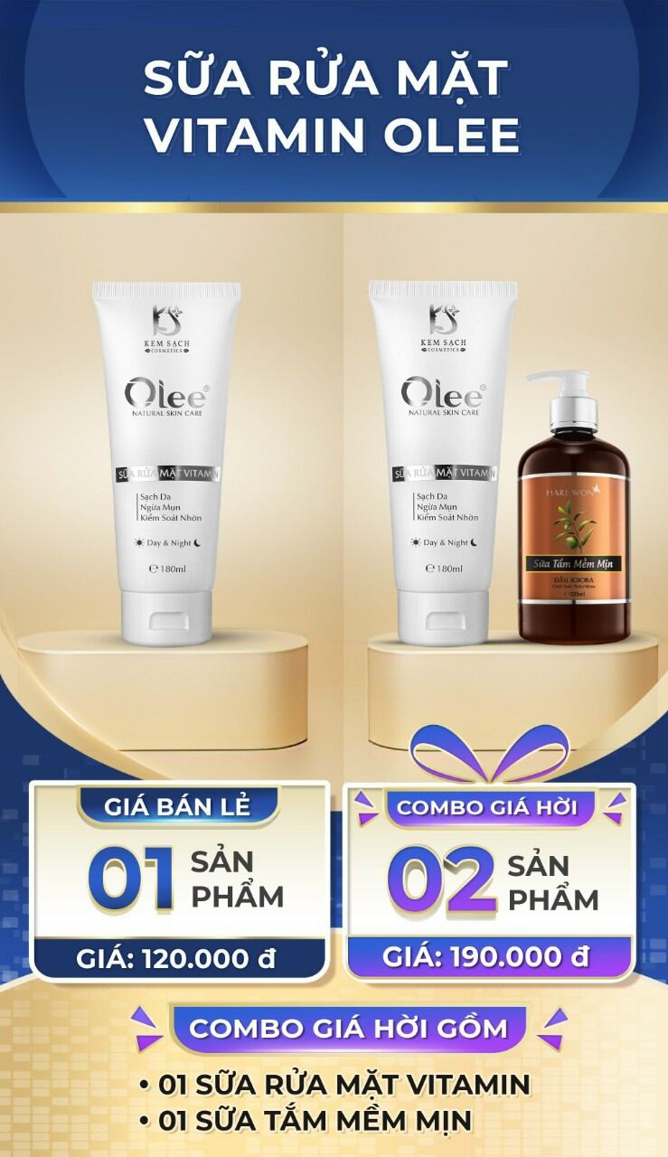 Sữa rửa mặt 1 chai làm sạch da nhờn ngăn ngừa mụn cho da mịn màng sáng bóng.tuýp sữa rữa mặt