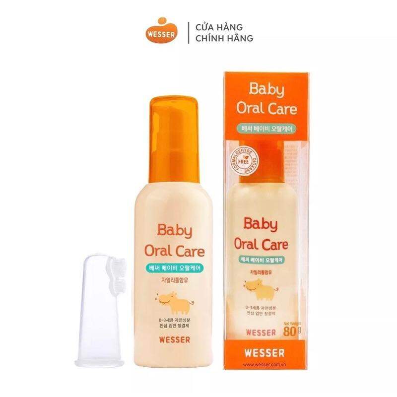 Dung dịch rơ lưỡi Wesser Baby Oral Care tặng kèm bàn chải xỏ ngón