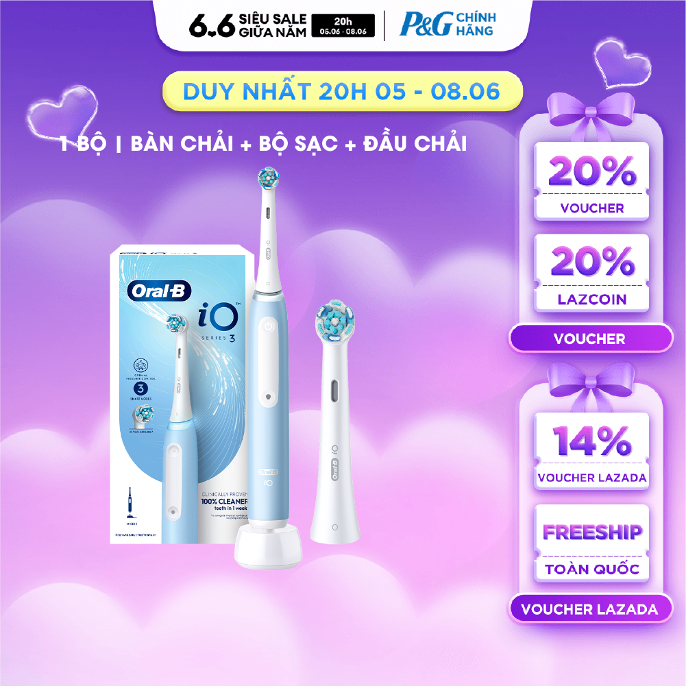 Bộ bàn chải điện Oral-B IO Series 3 Ice Bue