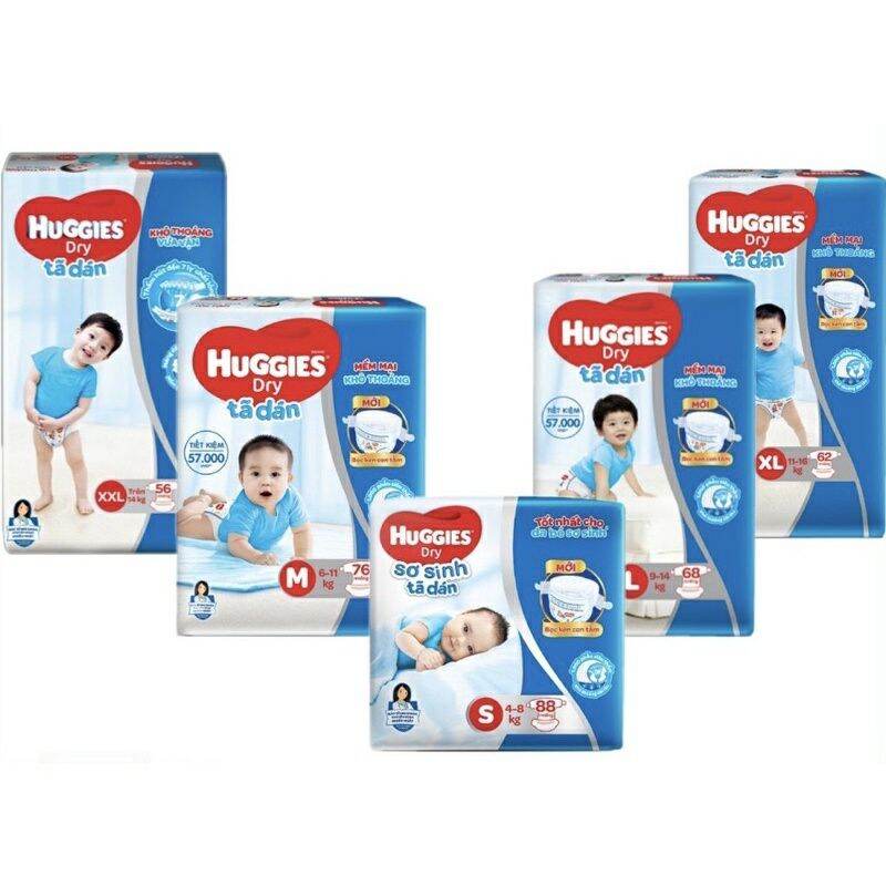 Tã bỉm dán Huggies L 68 miếng. Date 2024