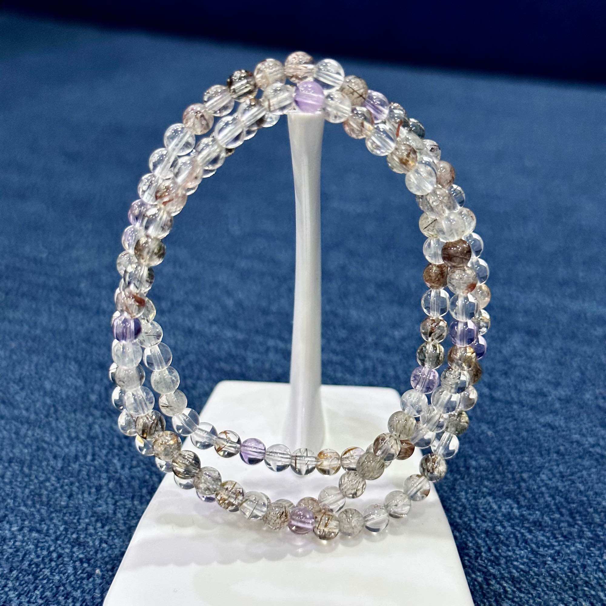 MewGems-Chuỗi vòng tay super seven ~4ly cuốn 3 vòng tay thiên nhiên không xử lý