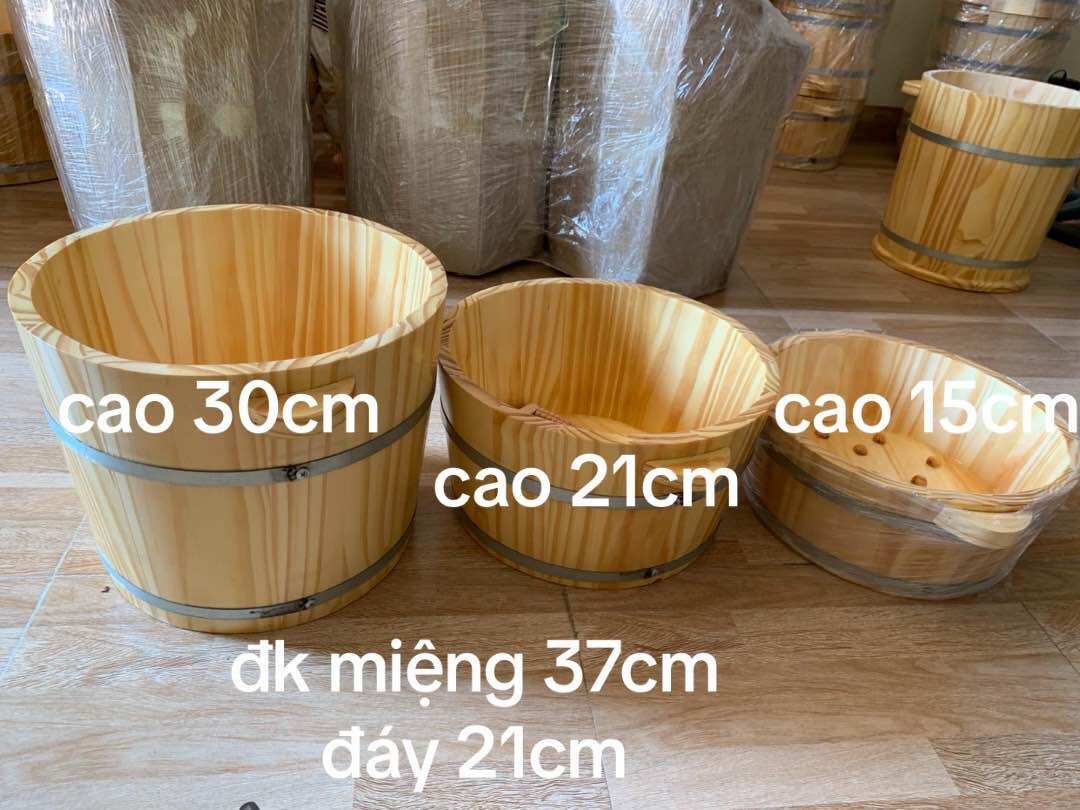 Chậu ngâm chân bằng gỗ trơn