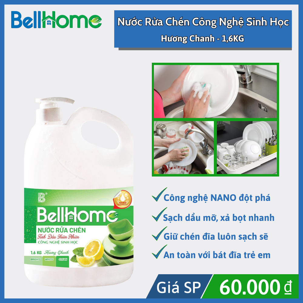 Nước rửa chén sinh học Bell Đức 1,6l