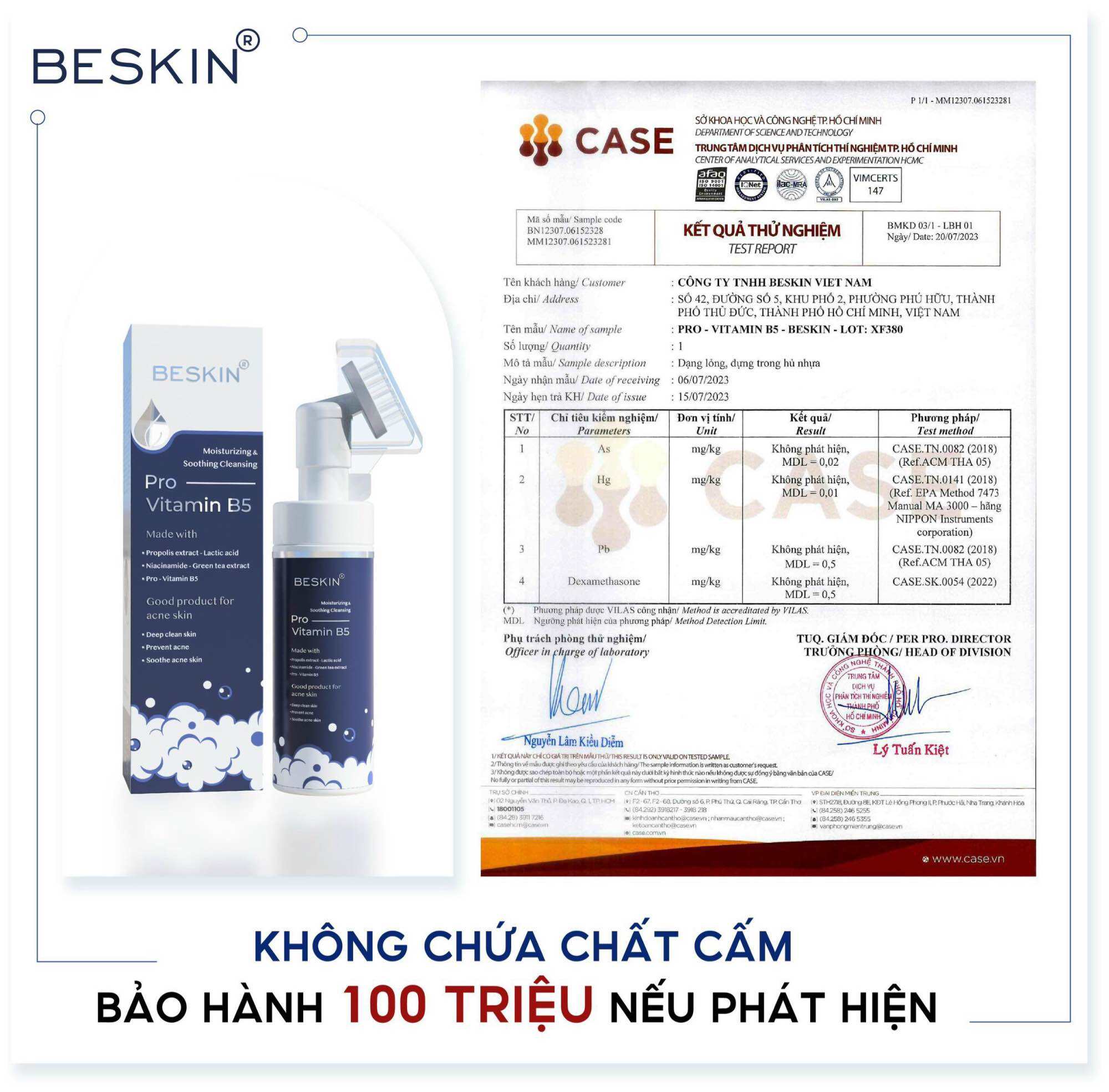 [HÀNG CHÍNH HÃNG] Sữa Rửa Mặt Beskin Pro Vitamin B5