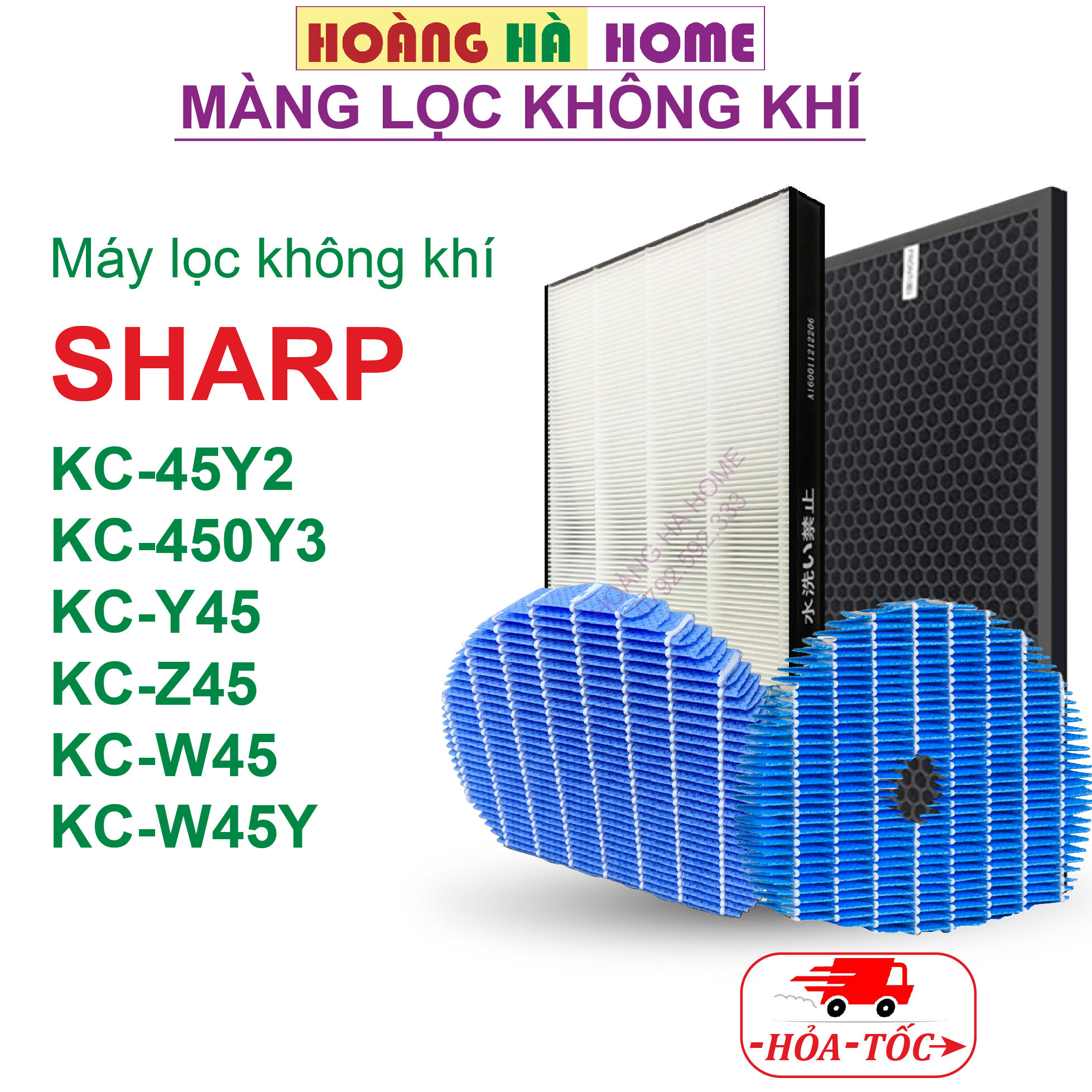 Màng lọc không khí sharp kc-w45 kc-y45 kc-z45 kc-450y3 kc-45y2 kc-w45y, màng lọc hepa sharp màng lọc bù ẩm sharp màng lọc than hoạt tính sharp