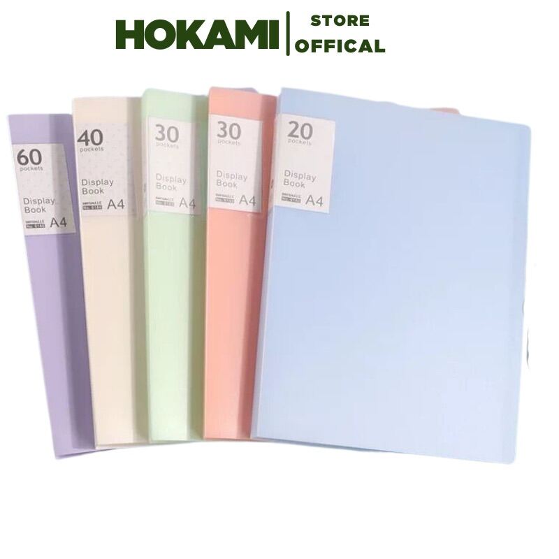 File lá A4 đựng tài liệu nhiều ngăn Tệp đựng tài liệu 30 lá 60 lá chất liệu PP cao cấp - bìa đựng giấy A4 - HOKAMI68