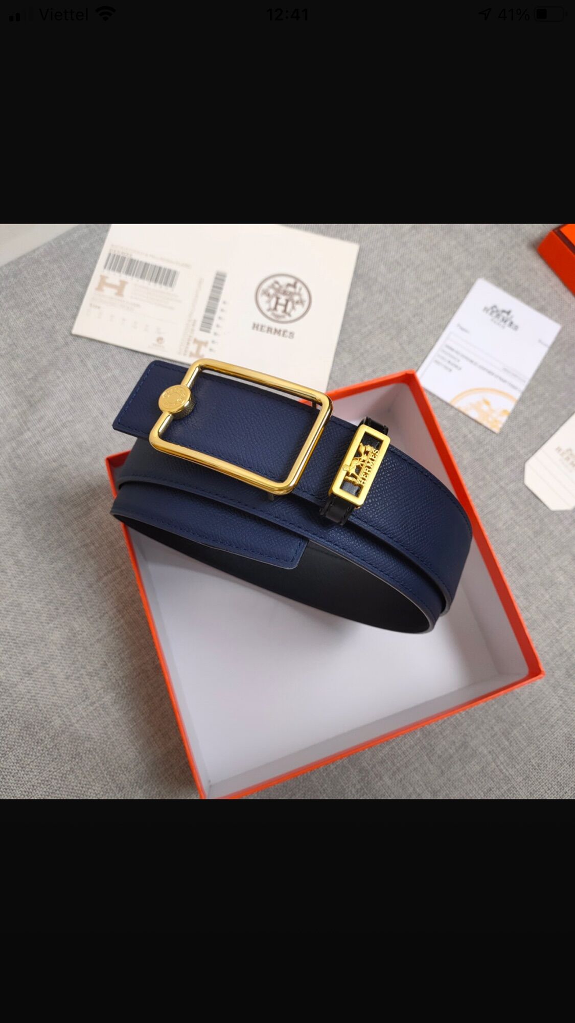 Dây lưng da bò hermes