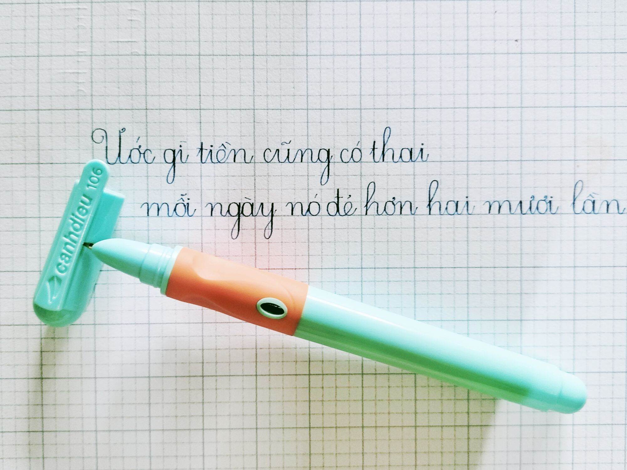 Bút cánh diều 106 Bút luyện chữ đẹp bút mực ngòi kim tinh êm trơn, siêu bền cho bé lớp 1-5 bút học sinh cố định cách cầm nắm