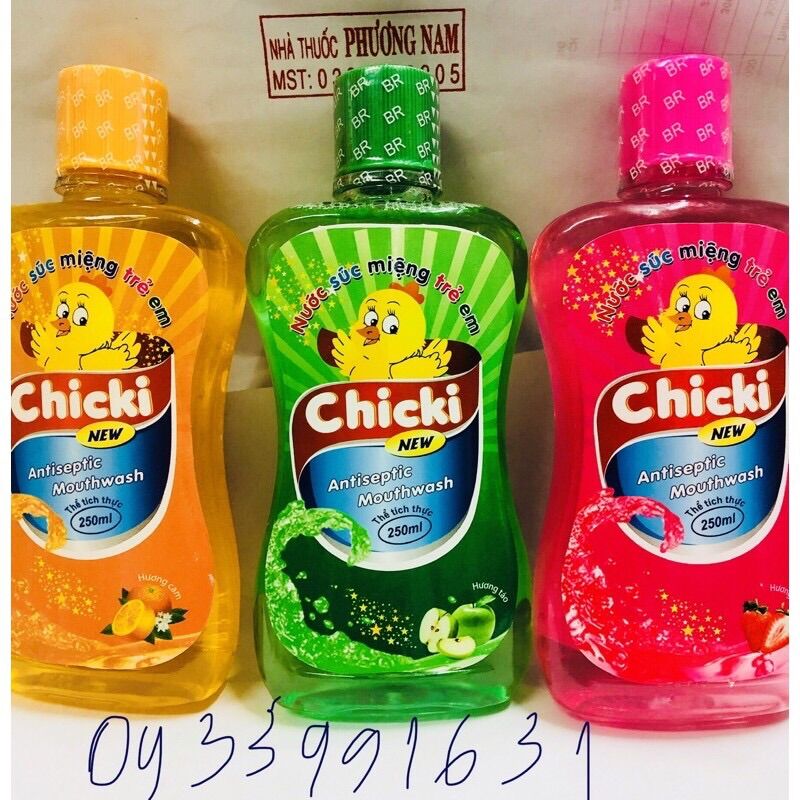 Nước súc miệng trẻ em chicki-chai 250ml