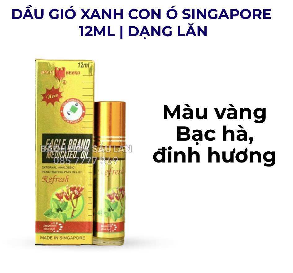 Dầu gió Singapore dạng lăn chai 12ml của Mỹ