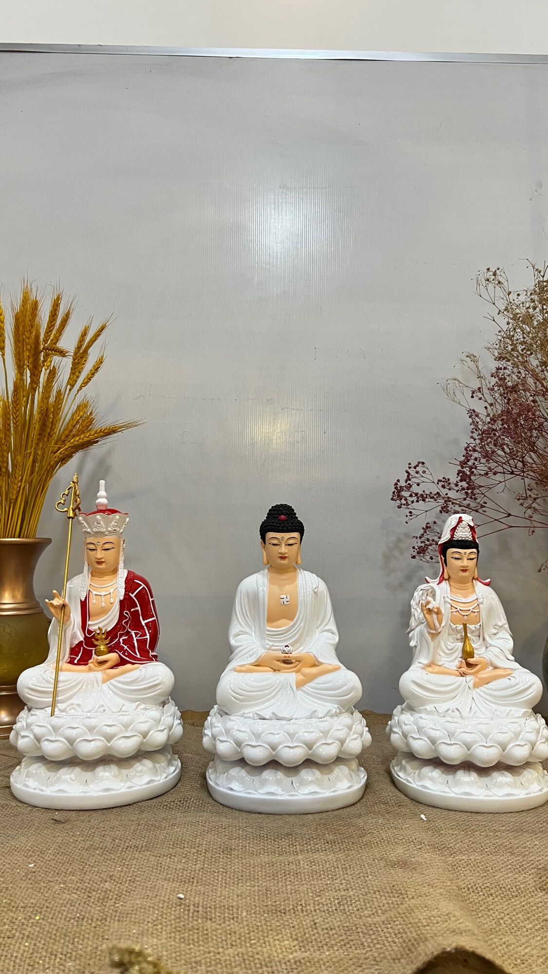 [HCM]Bộ tượng Tam Thế Phật/Ta Bà ngồi 30cm