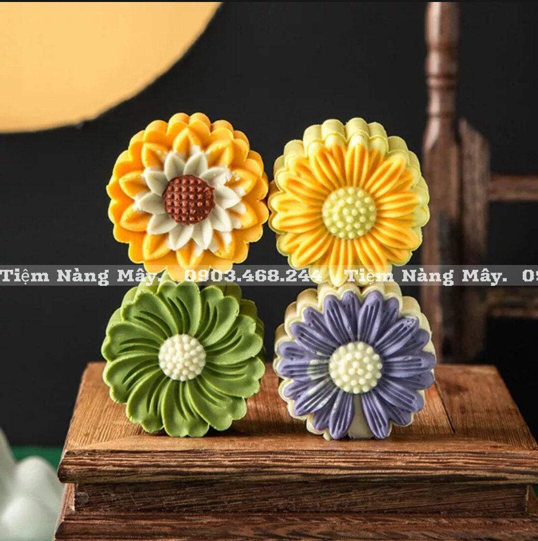 Khuôn trung thu 150g sen, cúc, lân (nhiều mẫu)