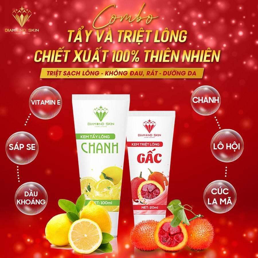 Kem Tẩy Lông Chanh Gấc Diamond Skin Chính Hãng