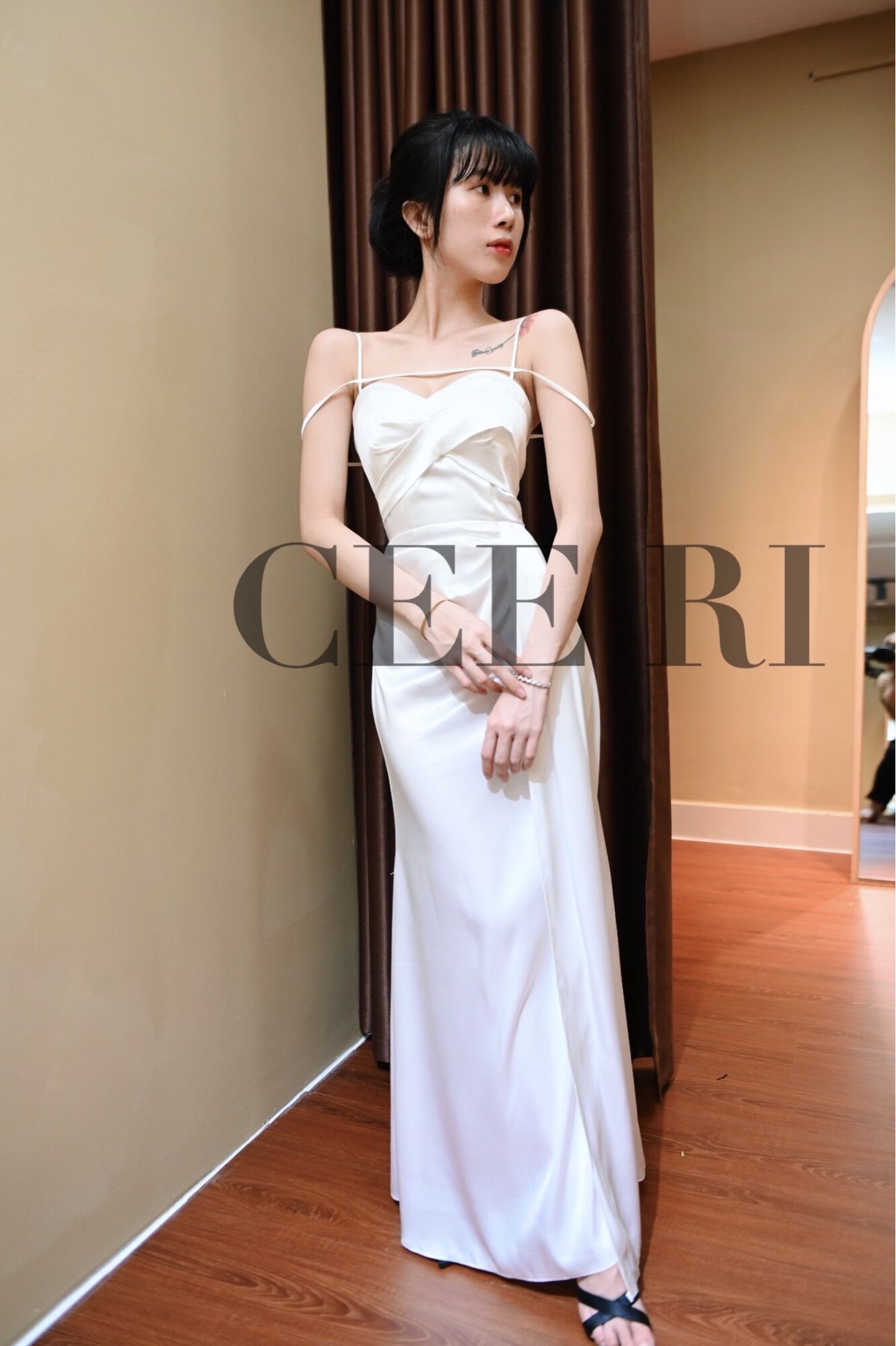 ( ẢNH THẬT - CHÍNH CHỦ CEERI ) Đầm lụa đen sang trong quý phái