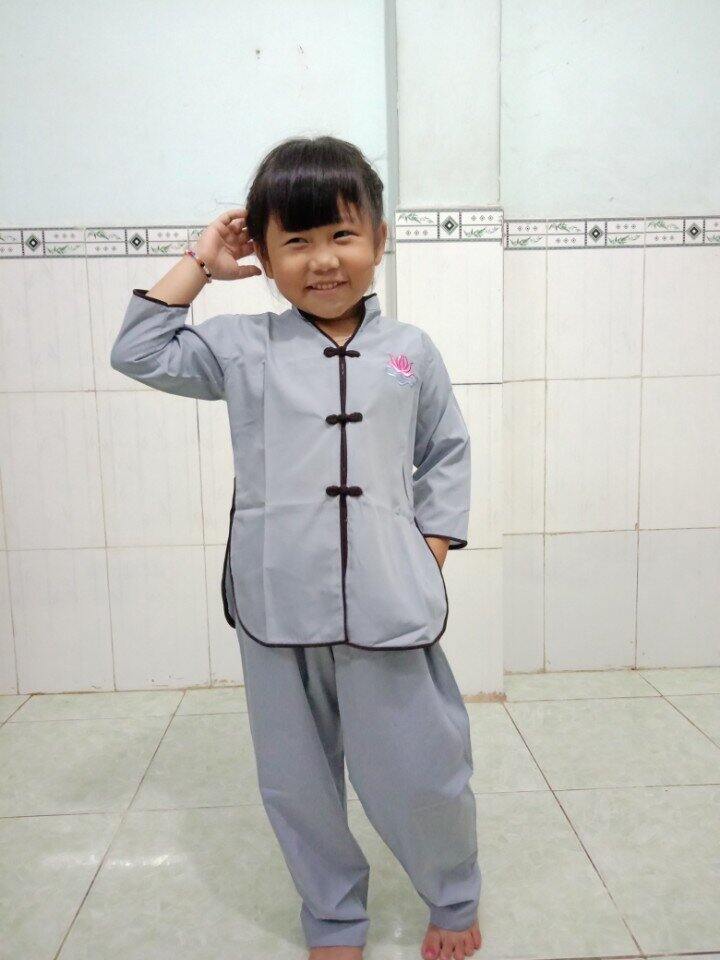 Bộ đi chùa bé gái size 4-40kg sẩm bé