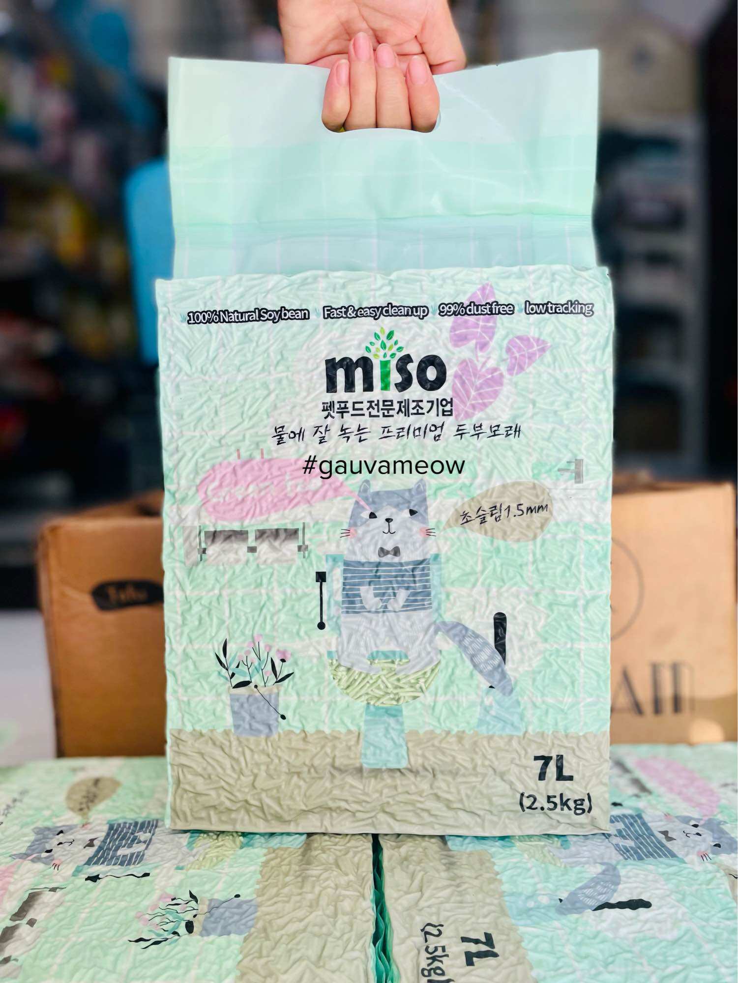 Cát vệ sinh mèo cát đậu nành Miso 7L(2.5kg)